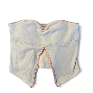 Urban Outfitters Coquette Rosette White Strapless Tunic Top